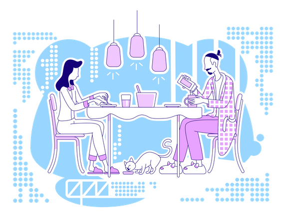 Repas de famille  Illustration