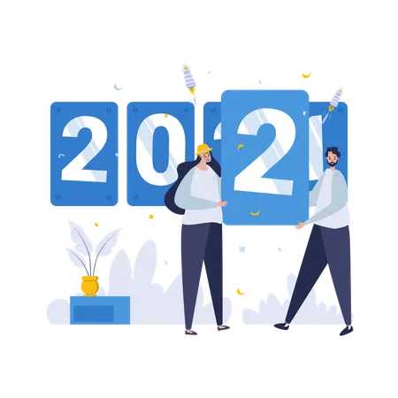 Illustration Of Change The Year 2021 To 2022 For New Year Concept Illustration