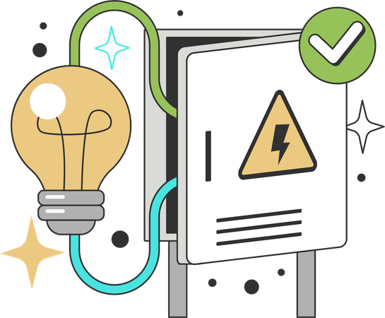 Replace old electric wiring  Illustration