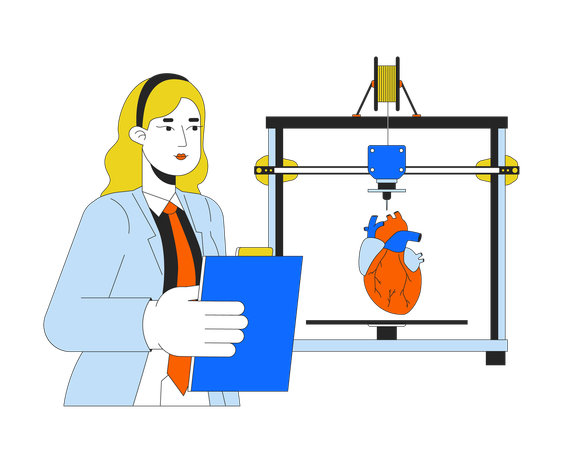 Réplique de coeur imprimée en 3D  Illustration