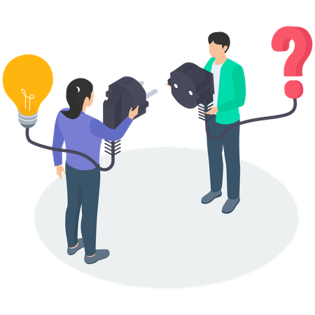 Répond à des questions ou à des idées créatives  Illustration