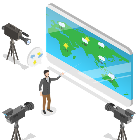Reportajes de televisión Pronóstico del tiempo  Ilustración