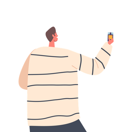 Repórter masculino entrevistando segurando um ditafone  Ilustração