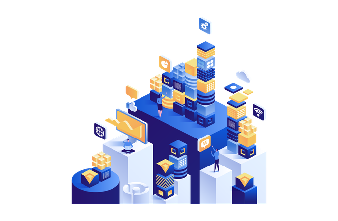 Representação blockchain  Ilustração