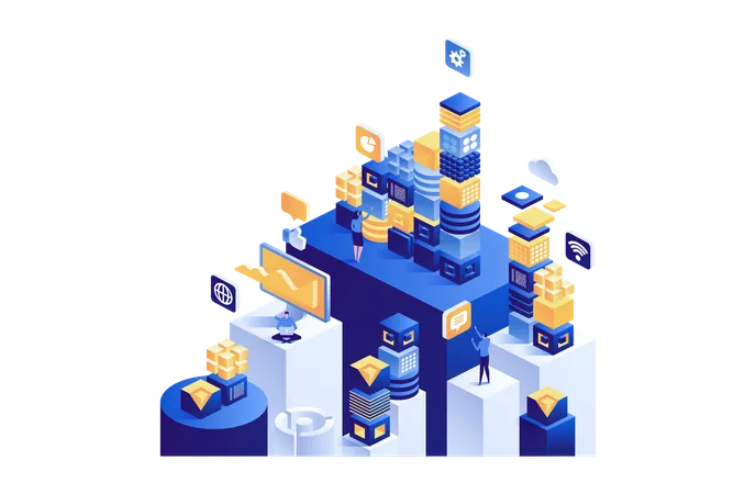 Representação blockchain  Ilustração