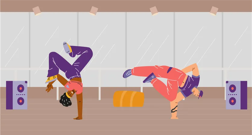 Représentant des danseurs de breakdance  Illustration