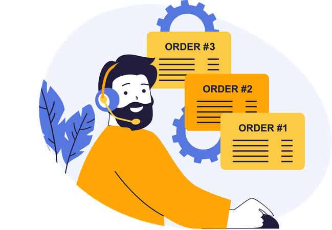 Représentant travaillant sur les livraisons de commandes  Illustration