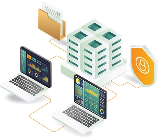 Représentant le serveur d'analyse de données  Illustration