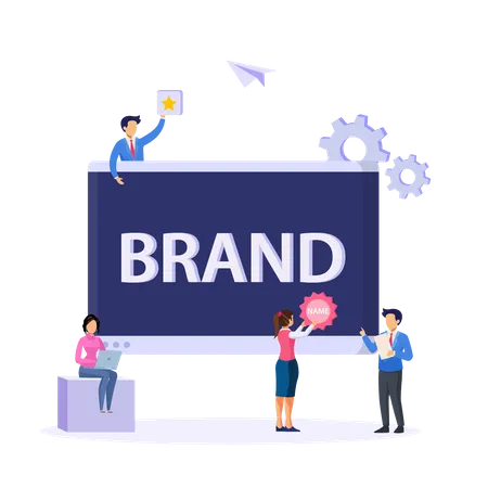 Business Brand Vector Concept Building Brand Marketing Strategy Brand Name Brand Planning Brand Reputation Illustration