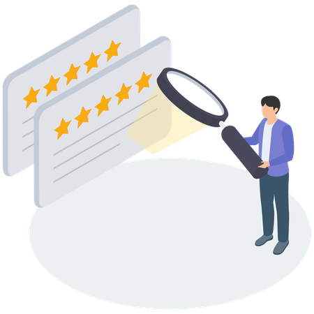 Reputation management team monitors online feedback rating  Illustration