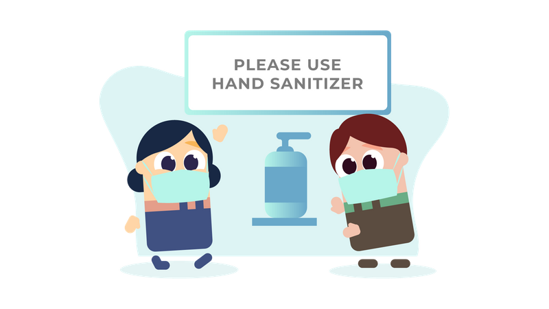 Requesting to use sanitizer  Illustration