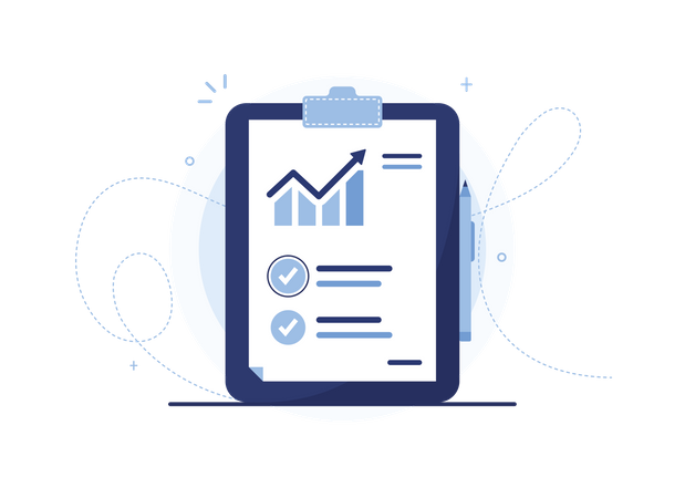 Research Analysis clipboard  Illustration