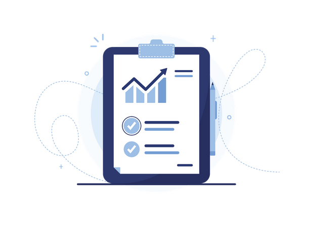 Research Analysis clipboard  Illustration