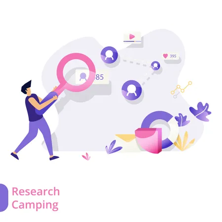 Research Camping  Illustration