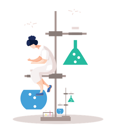 Research in chemistry room Illustration