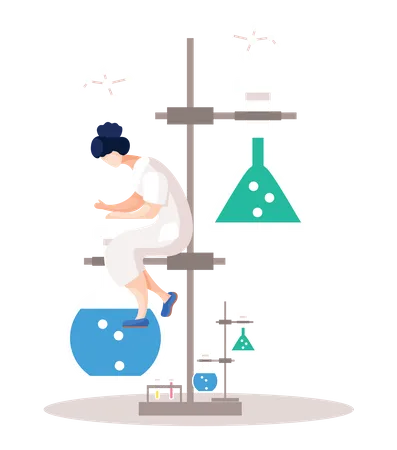 Research in chemistry room  Illustration