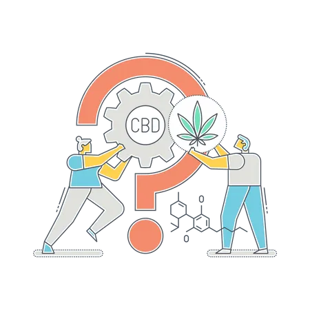 Research team working on CBD oil  Illustration