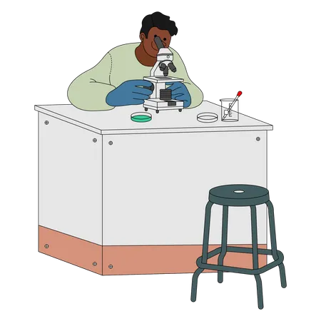 Research using microscope  Illustration