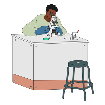 Research using microscope  일러스트레이션