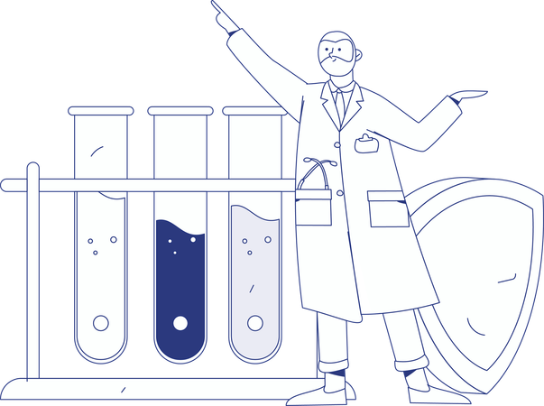 Researcher carries out lab experiment  Illustration