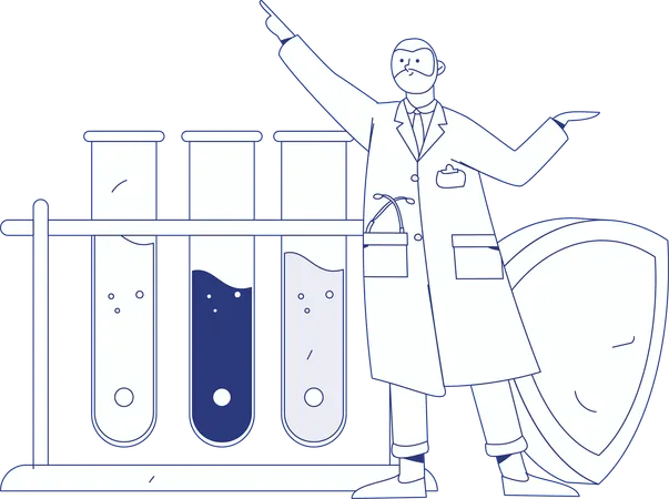 Researcher carries out lab experiment  Illustration