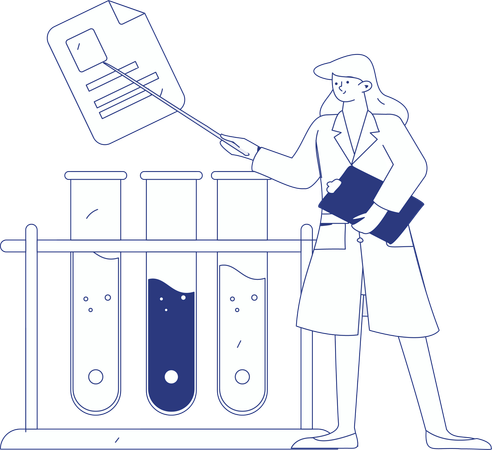 Researcher carries out lab experiment  Illustration