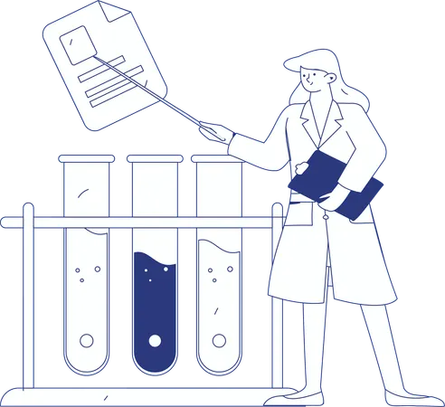 Researcher carries out lab experiment  Illustration