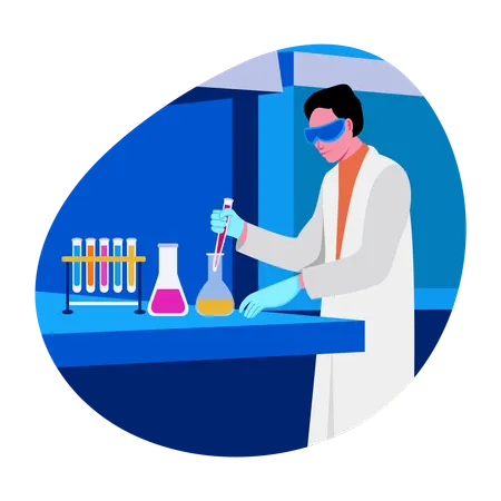 Researcher doing lab experiment  Illustration