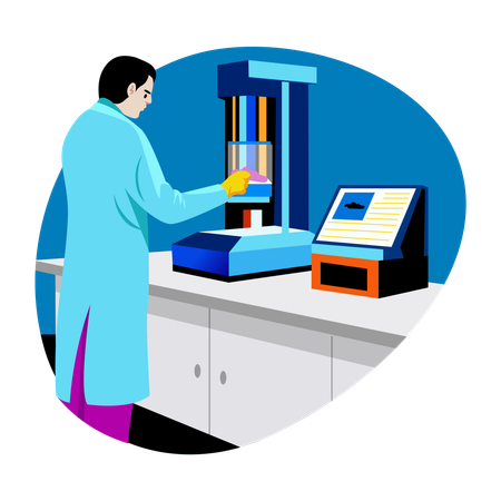 Researcher doing material testing  Illustration