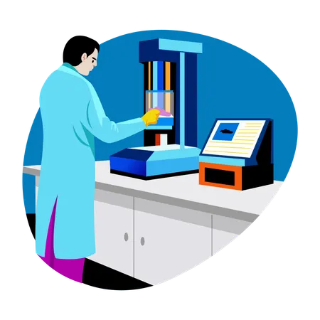 Researcher doing material testing  Illustration