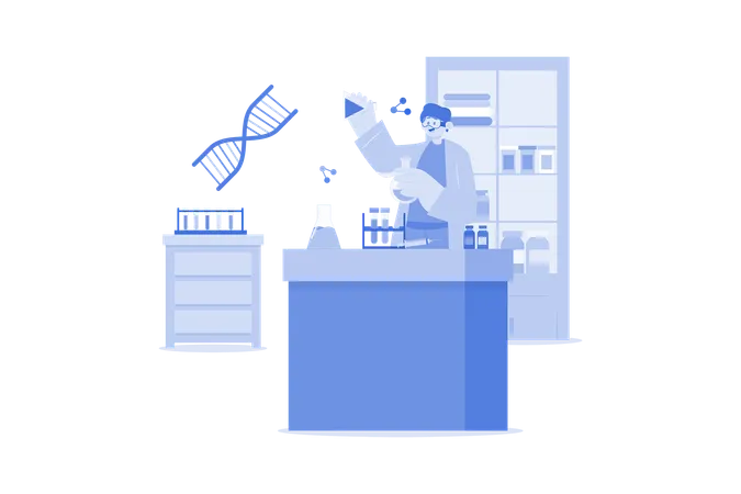 Medical Laboratory Tech Illustration Concept On A White Background Illustration