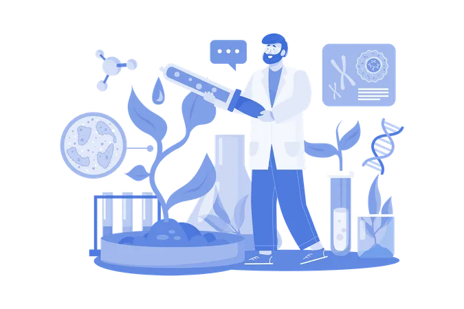 Biological Engineer Illustration Concept On A White Background Illustration