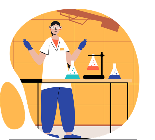 Researcher performs chemical test  Illustration