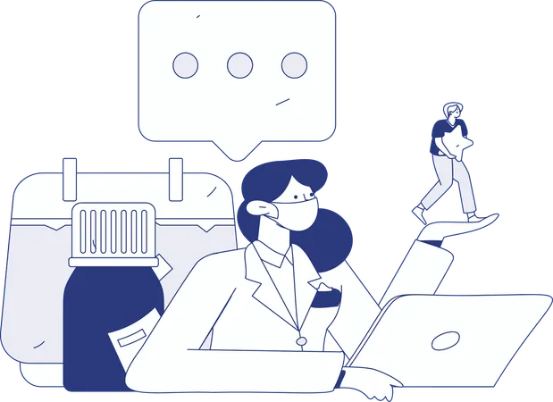 Researcher performs lab analysis  Illustration