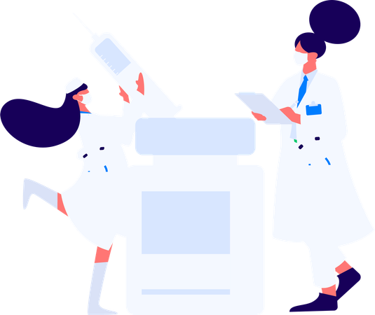 Researcher performs lab analysis  Illustration