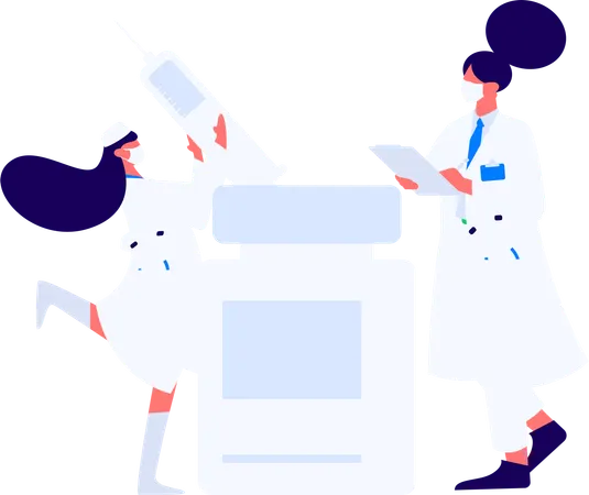 Researcher performs lab analysis  Illustration