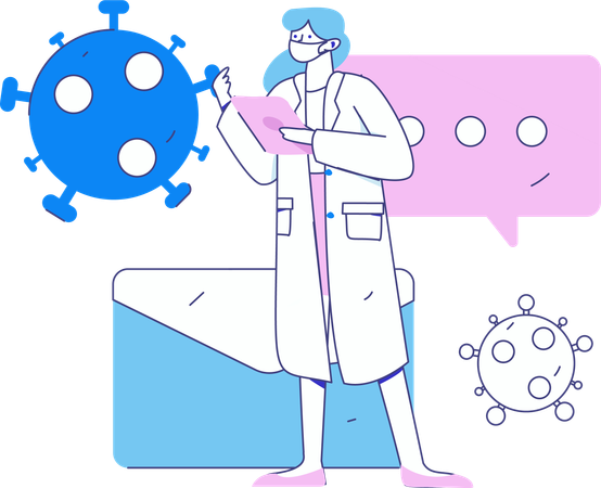 Researcher performs lab analysis  Illustration