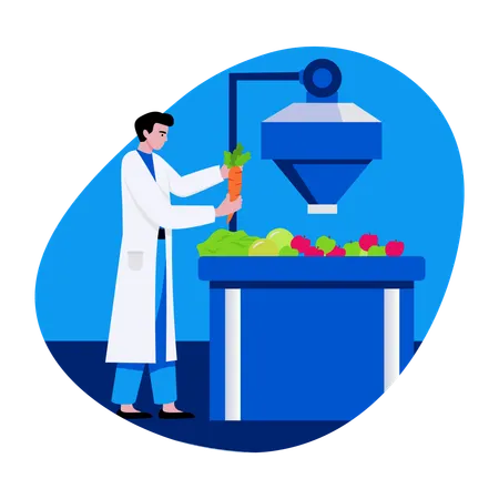 Researcher working on food processing  Illustration
