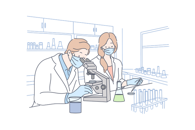 Researchers are testing microbes  Illustration