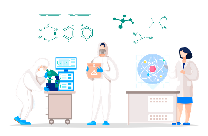 Researchers in Laboratory  Illustration