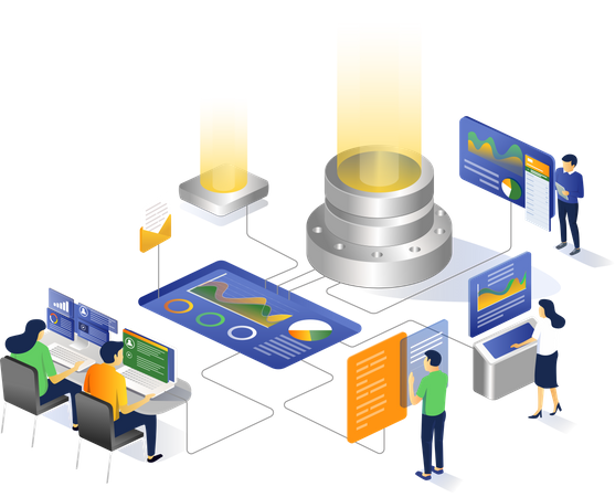 Réseau d'analyse informatique du serveur central  Illustration