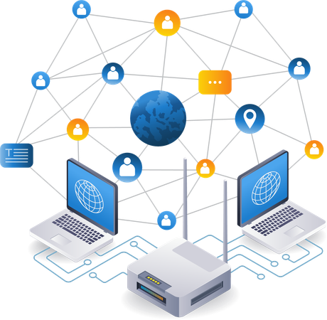 Réseau mondial d'utilisation d'Internet  Illustration