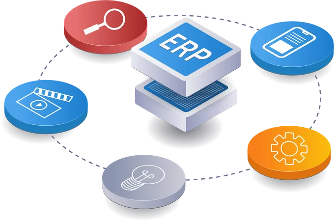 Réseau ERP d'entreprise mondial  Illustration