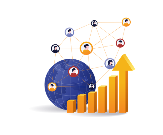 Réseau mondial d'équipes de développement commercial  Illustration