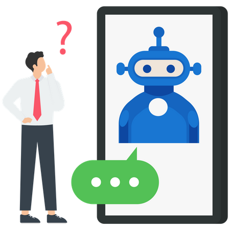 Réseau neuronal et chat bot et réponse aux questions  Illustration