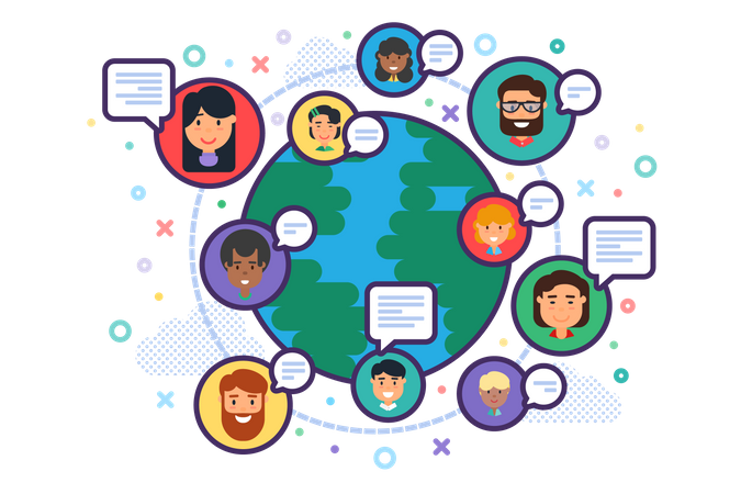 Réseau social mondial et diversité  Illustration