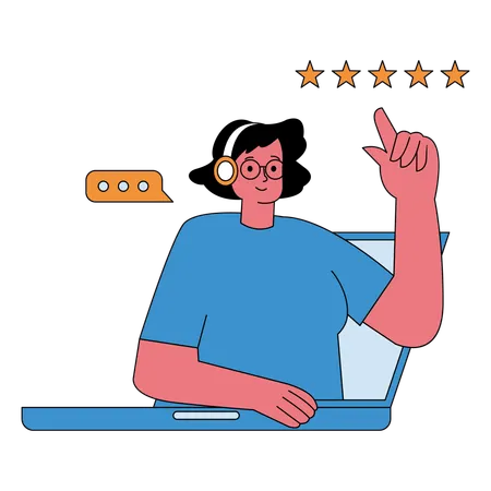 Reseña de empleada de servicio al cliente  Ilustración