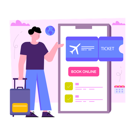 Reserva de bilhetes móveis  Ilustração