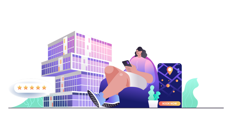 Reserva de hotel  Ilustración
