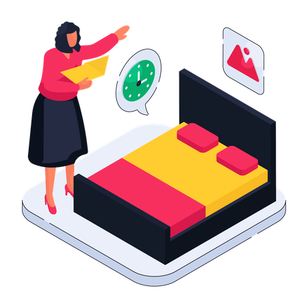 Reserva de hotel web  Ilustración